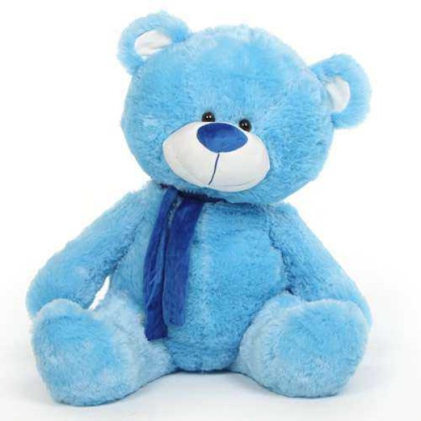 Blue 5 Feet Big Teddy Bear with Muffler